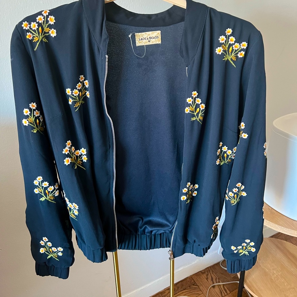 Embroidered bomber jacket